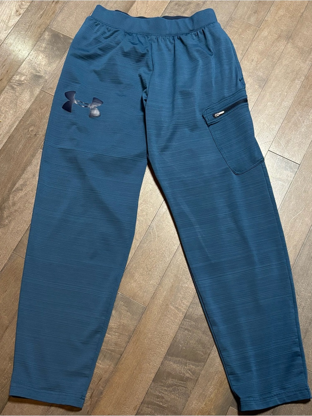Under Armour Combine Pants Mens M Dark Teal Blue Loose Fit Cargo Stretch
